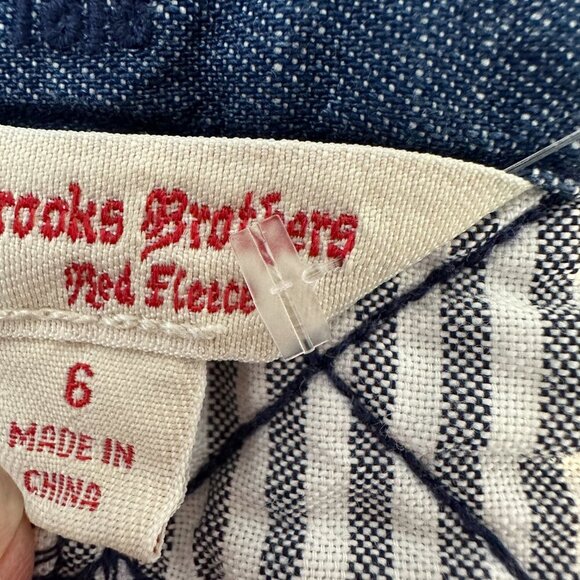 BROOKS BROTHERS Red Fleece Womens' Blue Denim Quilted Mini Skirt Size 6 - Picture 11 of 15